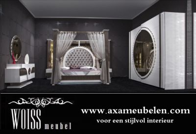 WOISS M�bel neues Modell hochglanz Himmelbett Gold schlafzimmer