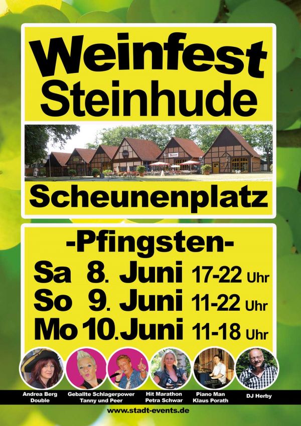 9. Weinfest Steinhude 8. bis zum 10. Juni 2019 (Pfingsten) 